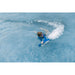 Child riding over water with Asiwo Mako Electric Kickboard.