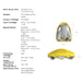 Yellow Asiwo Mako Kickboard with specifications.