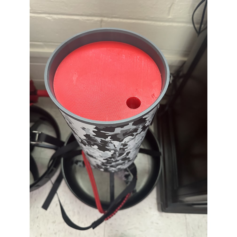 Catz Design Dive Xtras BlackTip Battery Drip Cover in Enzo Red installed.