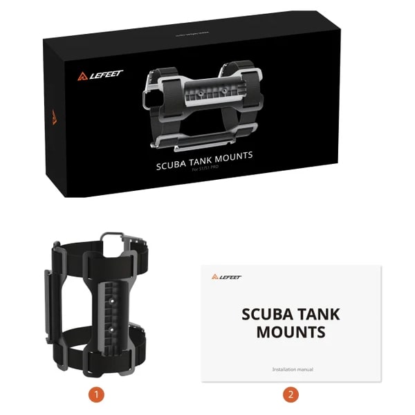 LEFEET S1 PRO Underwater Scooter Scuba Tank Mount package contents