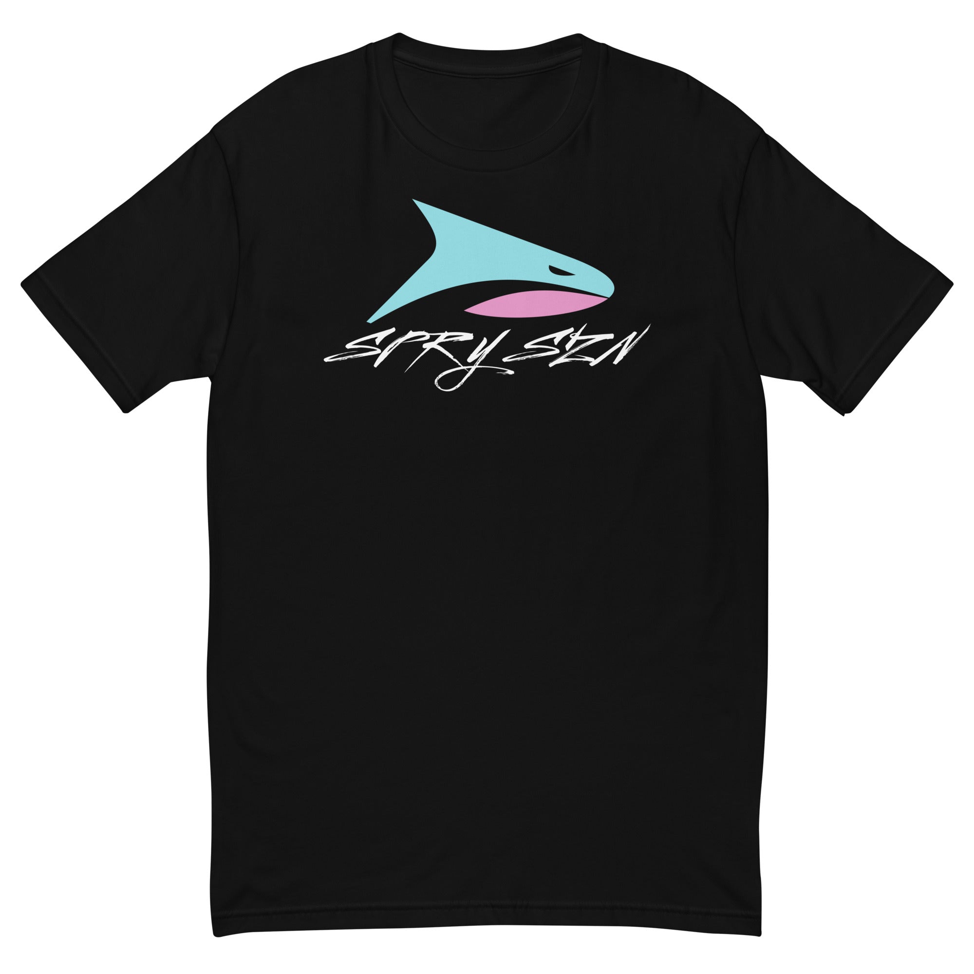 SPRY SZN Legacy Shark White Lettering Fitted T-Shirt