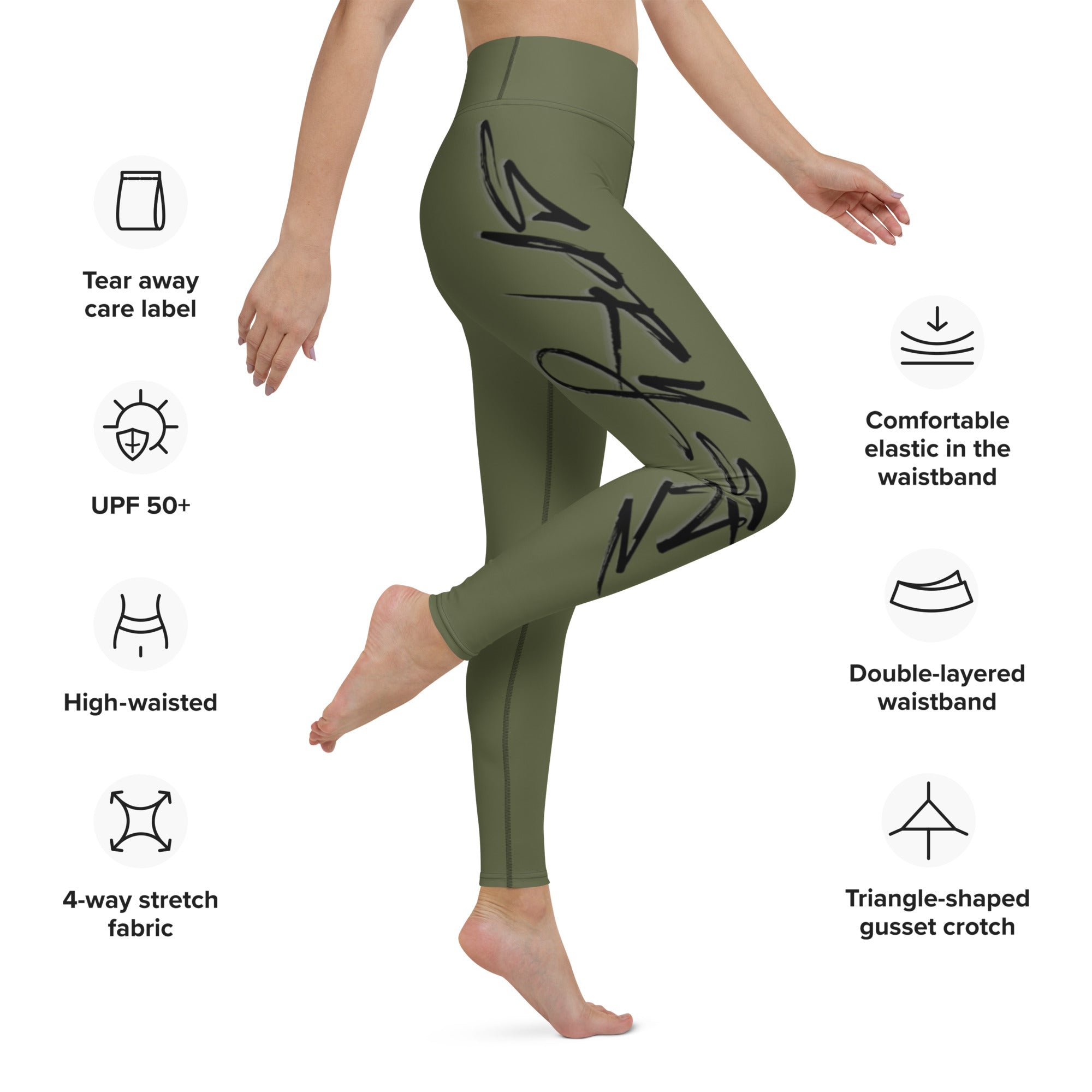 SPRY SZN Black Shark Saratoga Athletic Leggings