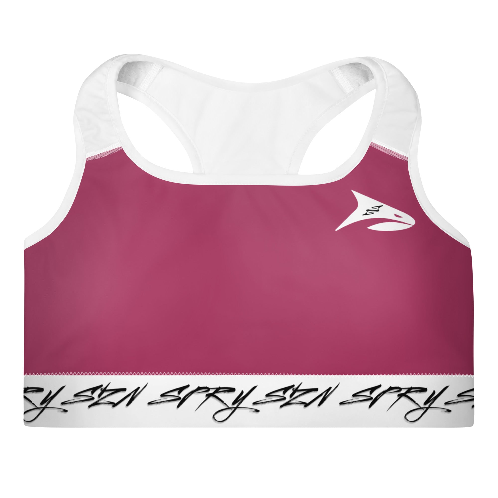 SPRY SZN Black Shark Padded Lipstick Sports Bra