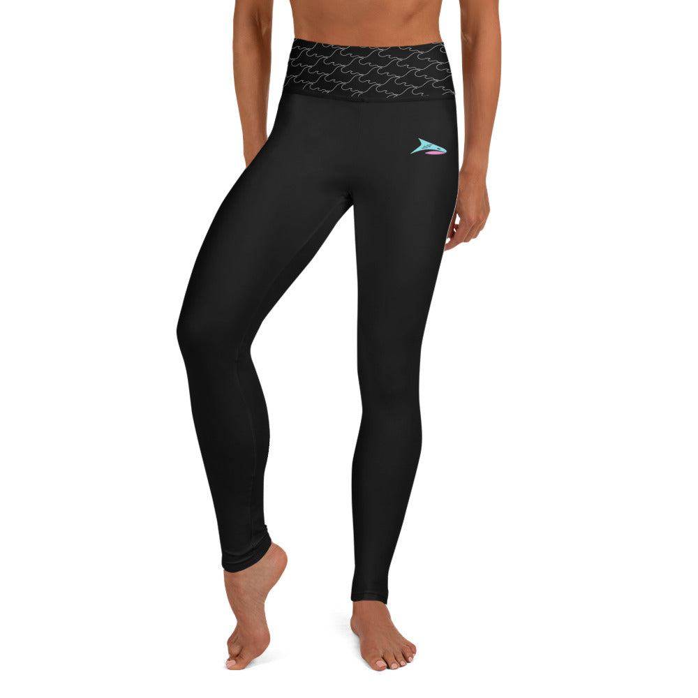 SPRY SZN Catching Waves Black Athletic Leggings