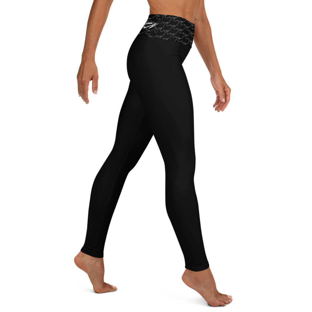 SPRY SZN Catching Waves Black Athletic Leggings