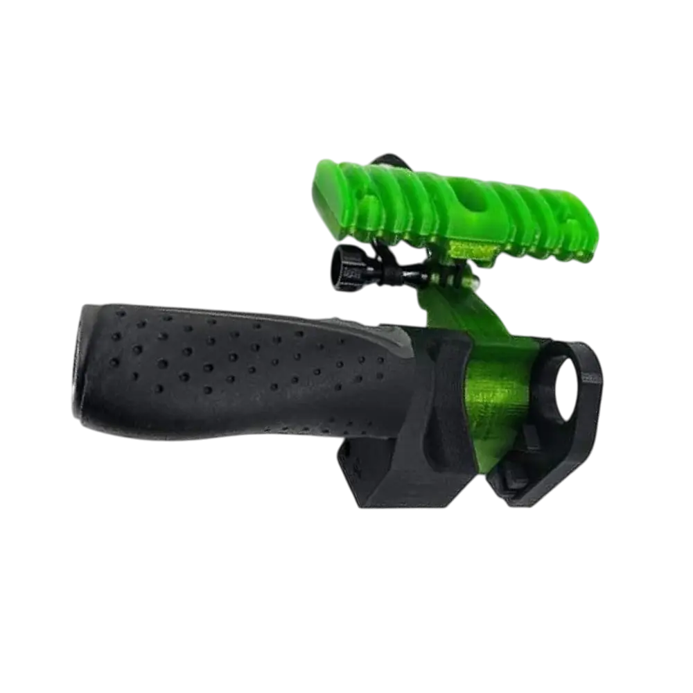 Catz Design Dive Xtras BlackTip T-Handle Grip with Bungee Mount in green.