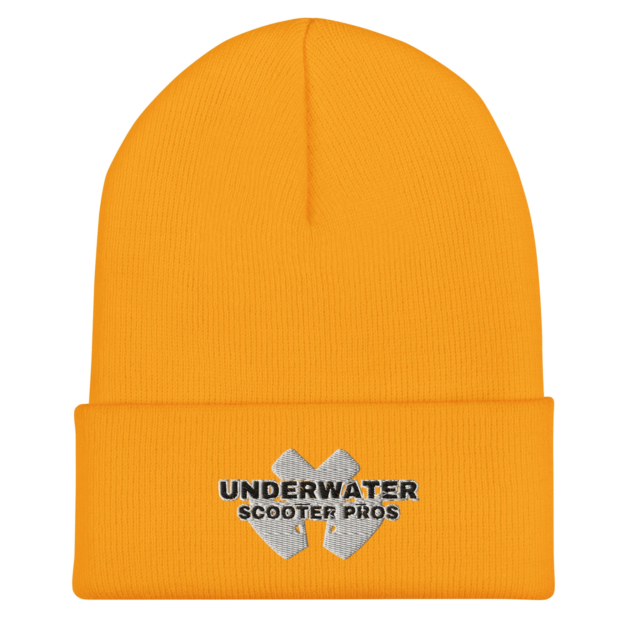 Underwater Scooter Pros Cuffed Beanie in gold