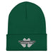 Underwater Scooter Pros Cuffed Beanie in green.