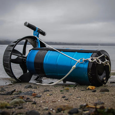 Dive Xtras CudaX EXPLORATION Underwater Scooter Blue on Beach