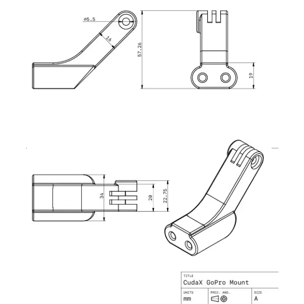 DiverCraft3D CudaX DPV Mount Specifications
