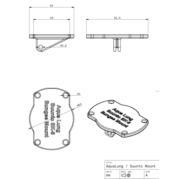 DiverCraft3D CudaX DPV Mount Suunto SK-8 Compass Plate