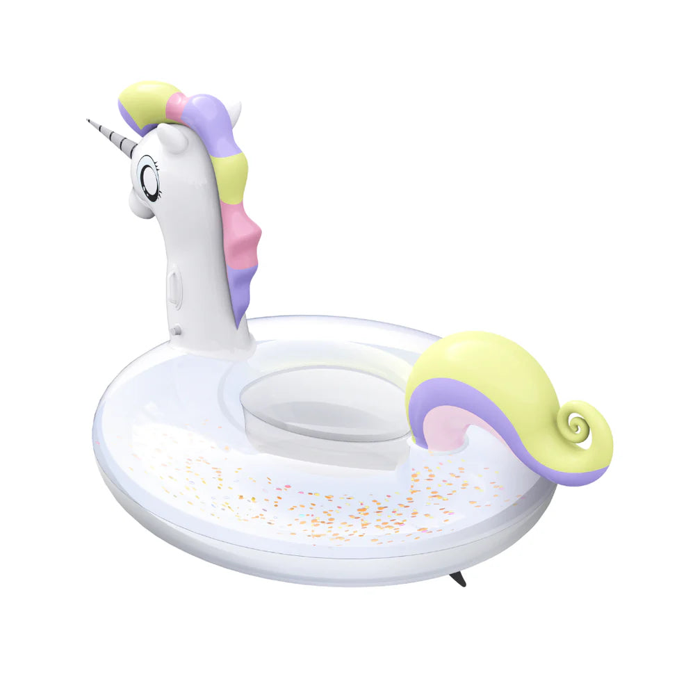 LEFEET Seagull C1 Fizzy Float Unicorn pool float side above view.