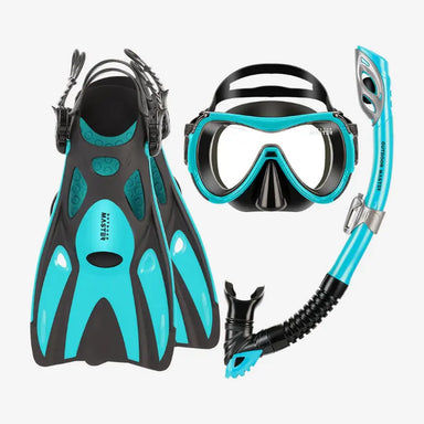 Outdoor Master Snorkel Set for Adults in Teal and Black