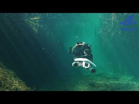 Scuba diving with Arctic White Sublue WhiteShark Mix Underwater Scooter YouTube video.