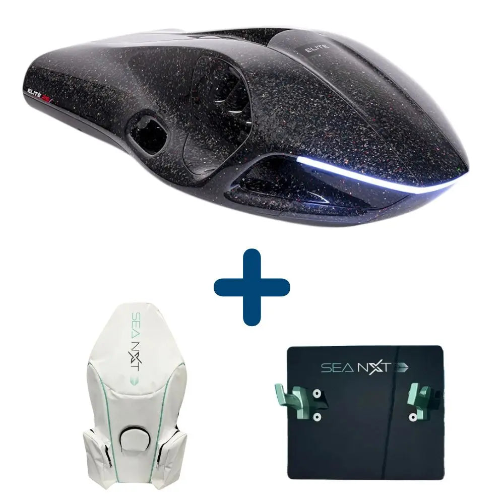 SeaNXT ELITE RS Underwater Scooter Carry Bag and Wall Rack Bundle