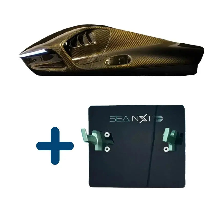 SeaNXT Elite Underwater Scooter Carbon Gold with Wall Mount