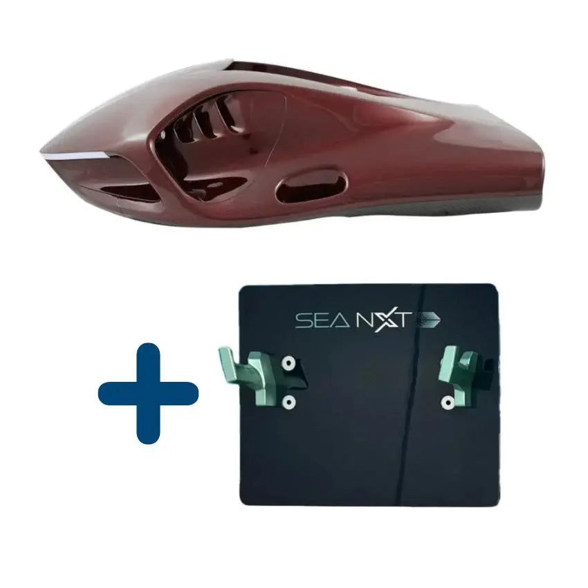 SeaNXT Elite Underwater Scooter Carbon Red with Wall Mount