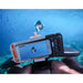 Best smart waterproof phone case attached to Sublue Whiteshark MixPro underwater scooter in the ocean for photography and videography.