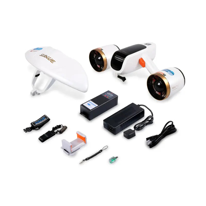 Sublue WhiteShark MixPro Underwater Scooter White and Gold Package Contents